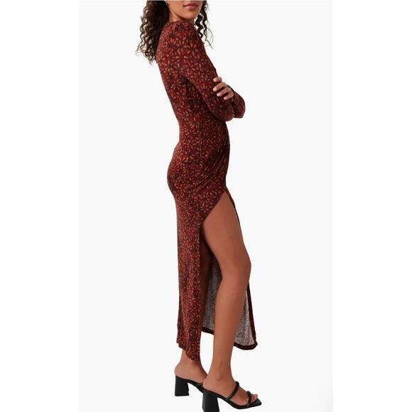 Free People Shayla Floral Long Sleeve wrap dress Size Small - Picture 3 of 4